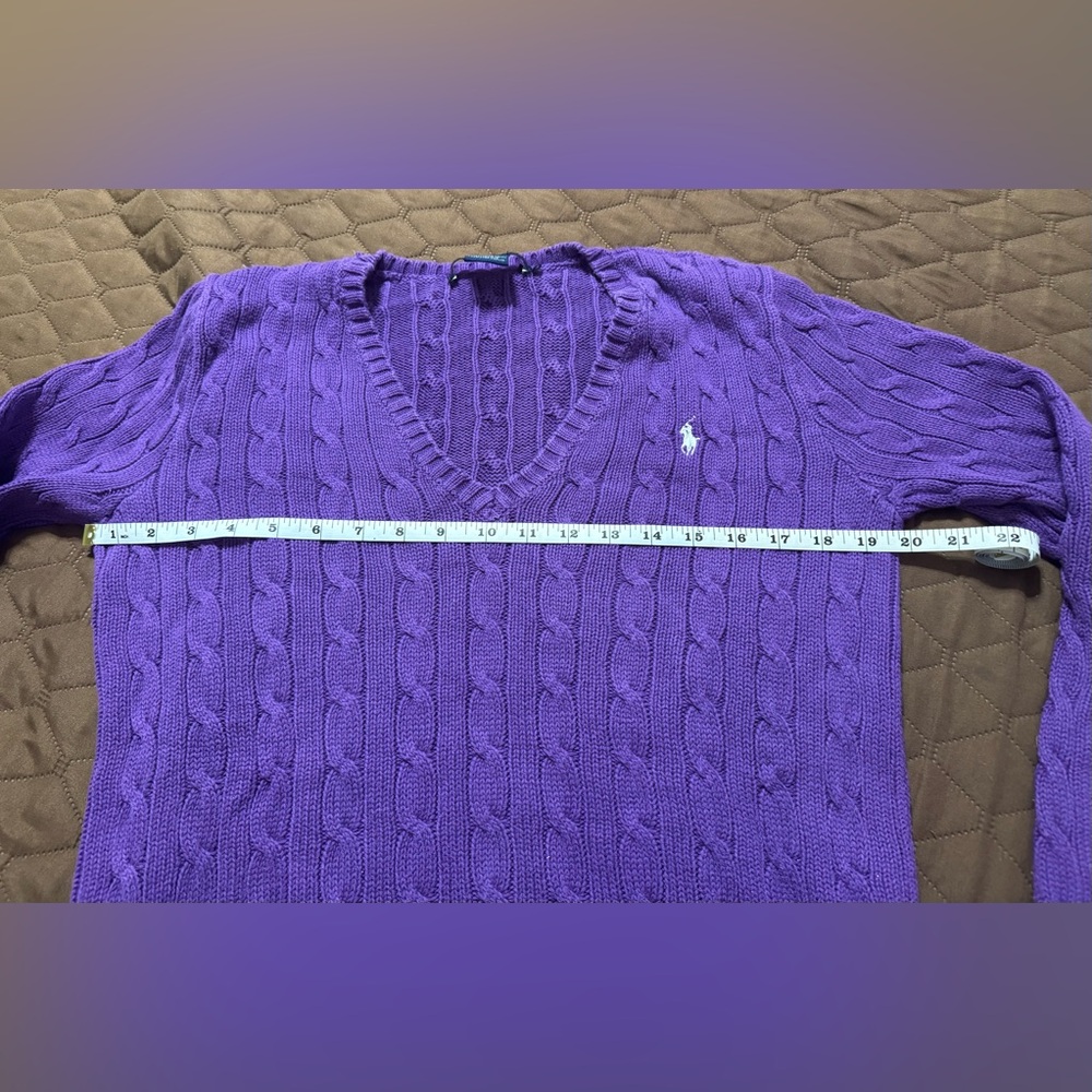 Polo by Ralph Lauren Men's Red and Purple V-Neck Sweaters, Bundle of 2 - Picture 4 of 10